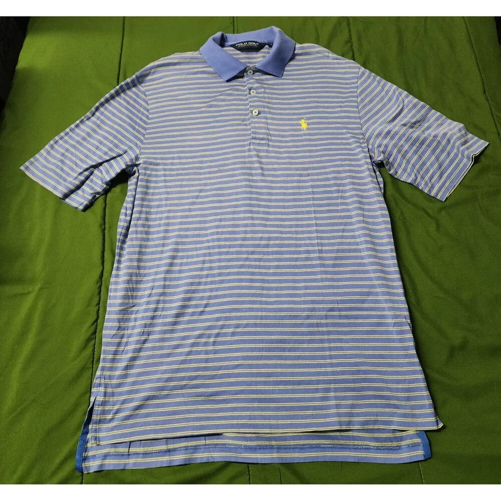 Polo Golf Ralph Lauren Men's Striped Polo Shirt Blue Size S